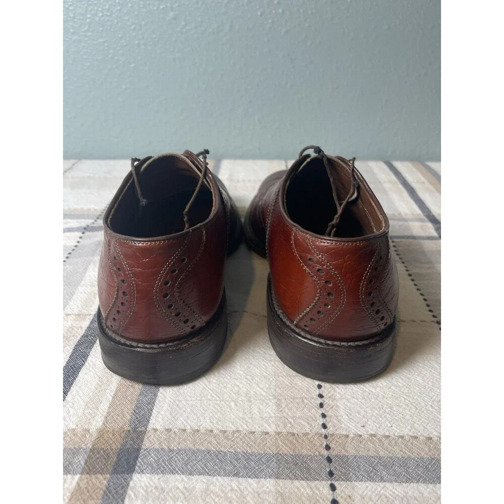 Allen Edmonds Polo Men’s 8.5 D Burgundy Cap Toe Oxford Dress Shoes USA Goodyear